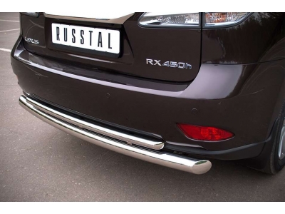 Защита задняя двойная 76-42 мм с подъемом РусСталь для Lexus RX270/350/450 2009-2015