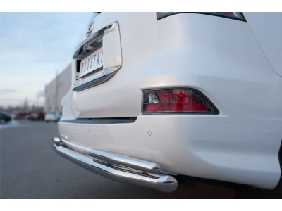 Защита задняя двойные уголки 63-42 мм уголки РусСталь для Lexus GX460 2014-2019