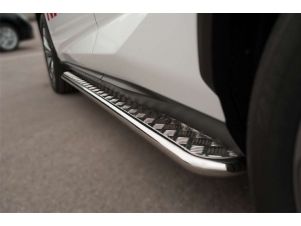 Пороги с площадкой нержавеющий лист 42 мм для Lexus NX-200/200t/300h № LNXT-0021403