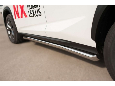 Пороги труба 63 мм вариант 1 РусСталь для Lexus NX-200/200t/300h 2014-2021