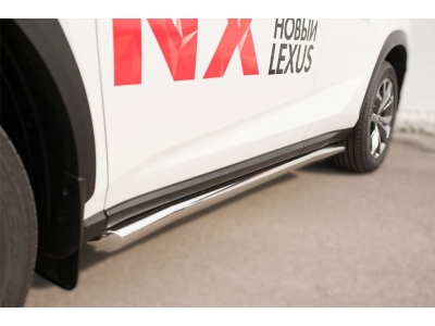 Пороги труба 63 мм вариант 1 РусСталь для Lexus NX-200/200t/300h 2014-2021