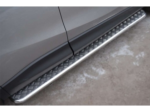 Пороги с площадкой алюминиевый лист 42 мм для Mazda CX-5 № M5L-001138
