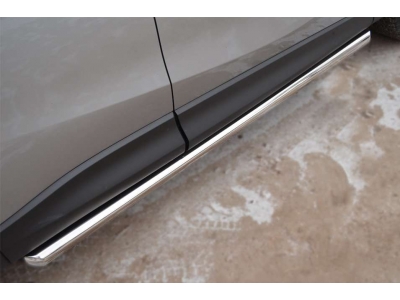 Защита штатных порогов 63 мм вариант 1 РусСталь для Mazda CX-5 2011-2015