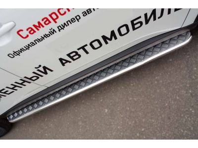 Пороги с площадкой алюминиевый лист 42 мм для Mitsubishi Outlander № MORL-001904
