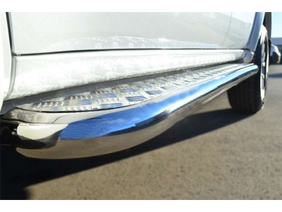 Пороги с площадкой алюминиевый лист 63 мм РусСталь для Mitsubishi Pajero Sport 2013-2016
