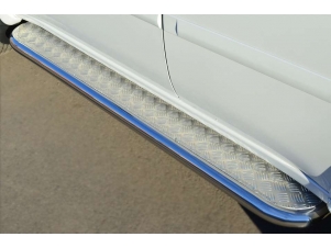 Пороги с площадкой алюминиевый лист 63 мм для Mitsubishi Pajero Sport № MPSL-001582