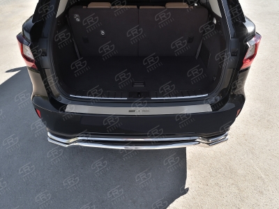 Накладка на задний бампер Russtal, шлифованная с логотипом для Lexus RX-200t № LEXRXN-003480
