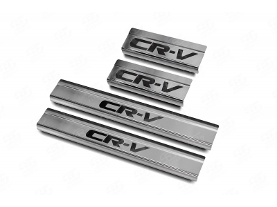 Накладки на пороги Russtal, шлифованные с логотипом для Honda CR-V № HCRV17-03