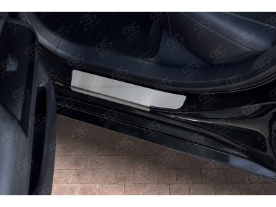 Накладки на пороги Russtal, шлифованные для Lexus ES 2018-2021
