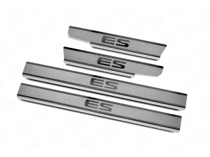 Накладки на пороги Russtal, шлифованные с логотипом для Lexus ES № LEXES18-03