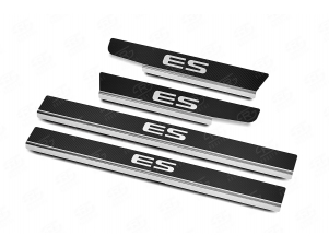 Накладки на пороги Russtal, карбон с логотипом для Lexus ES № LEXES18-06