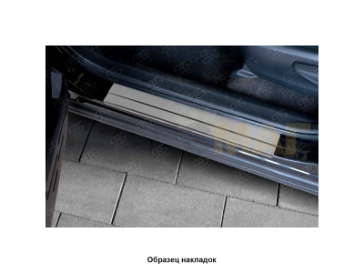 Накладки на пороги Russtal шлифованные для Exclusive для Lada XRay 2016-2021