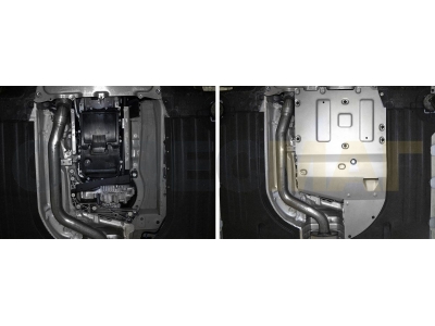 Новая машина!Защита КПП и РК Rival для BMW X5 G05 (30d; 40i; M50d) 2018-2019/X7 G07 (30d; 40i; M50d) 2019-2019, алюминий 4 мм, с крепежом