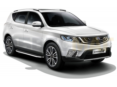 Пороги алюминиевые Rival Premium для Geely Emgrand X7 2018-2021