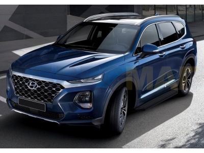Пороги алюминиевые Rival Premium для Hyundai Santa Fe № A180ALB.2307.1