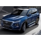Пороги алюминиевые Rival BMW-Style для Hyundai Santa Fe 2018-2021