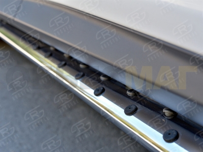 Пороги труба овальная с проступью 75х42 мм РусСталь для Lexus RX Long 2018-2021