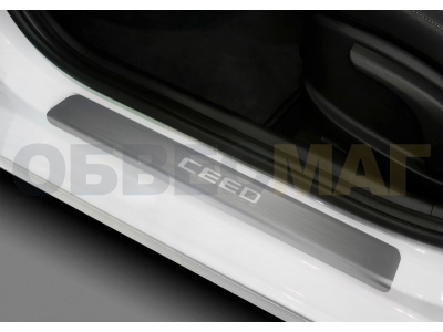Накладки на пороги Rival с надписью, 4 шт для Kia Ceed 3 2018-2019