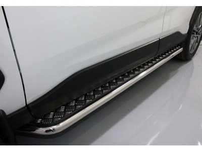 Пороги с площадкой алюминиевый лист 42 мм для Toyota RAV4 № TOYRAV19-21