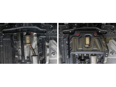 Защита кислородного датчика Автоброня, сталь 2 мм для Nissan Terrano/Renault Duster/Arkana/Kaptur/Arkana 2010-2021