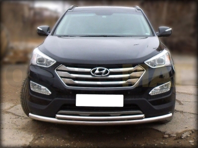 Защита передняя двойная 60-43 мм для Hyundai Santa Fe 2012-2016