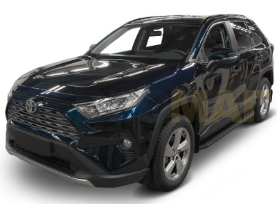 Пороги алюминиевые Rival Premium Black для Toyota RAV4 № A180ALB.5710.1