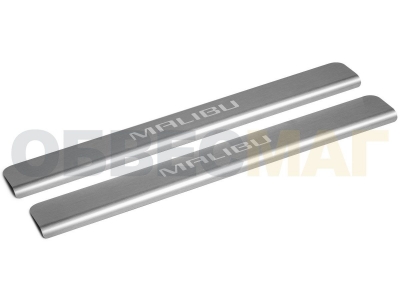 Накладки на пороги Rival, 2 шт для Chevrolet Malibu 2015-2021