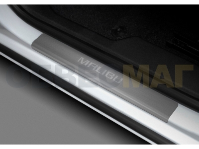 Накладки на пороги Rival, 2 шт для Chevrolet Malibu 2015-2021