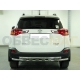Защита заднего бампера двойная 53-53 мм с накладками для Toyota RAV-4 2013-2015