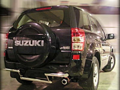 Защита заднего бампера 60+53 мм на 5 дверей для Suzuki Grand Vitara № GVN 9