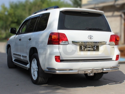 Защита задняя уголки двойные 76-43 мм для Toyota Land Cruiser 200 2012-2013