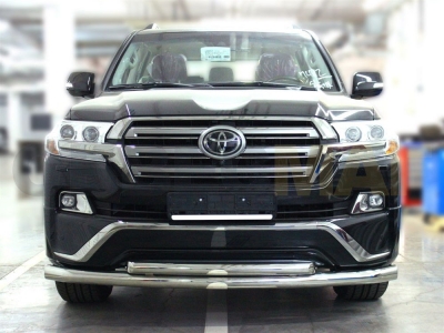 Защита передняя двойная 76-60 мм для Toyota Land Cruiser 200 Executive 2016-2021
