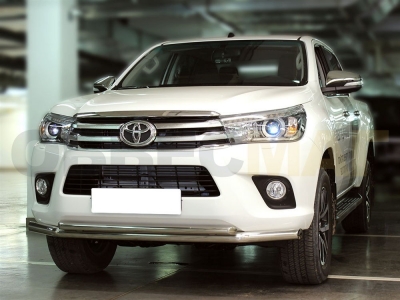 Защита передняя двойная 60-43 мм для Toyota Hilux 2015-2021