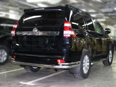 Защита задняя с уголками 76-43 мм для Toyota Land Cruiser Prado 150 2013-2017