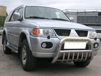 Кенгурин 76 мм с защитой картера 43 мм для Mitsubishi Pajero Sport 1998-2007
