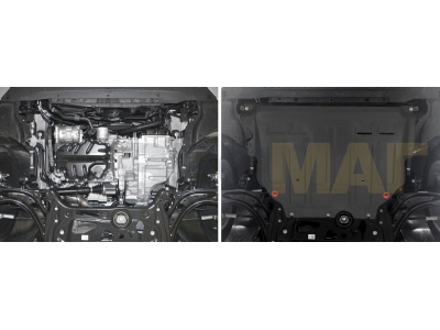 Защита картера и КПП Автоброня, сталь 2 мм для Audi A3 2012-2021