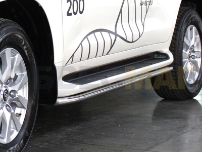 Защита штатного порога 43 мм Технотек для Toyota Land Cruiser 200 2015-2021