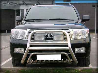 Кенгурин передний 76-60 мм с защитой картера для Toyota Land Cruiser 200 2007-2011