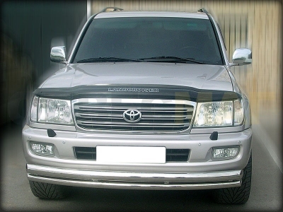 Защита передняя двойная 76-60 мм для Toyota Land Cruiser 100 1998-2007 LC 5