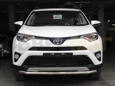 Защита переднего бампера 53 мм с двумя загибами для Toyota RAV-4 2015-2019