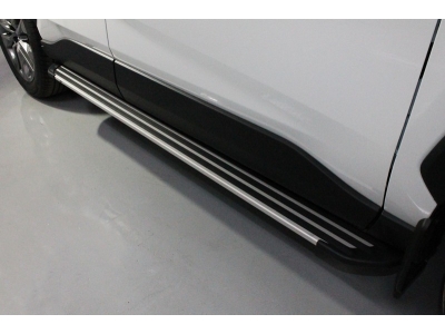 Пороги алюминиевые Slim Line серебристые для Toyota RAV4 № TOYRAV19-24S
