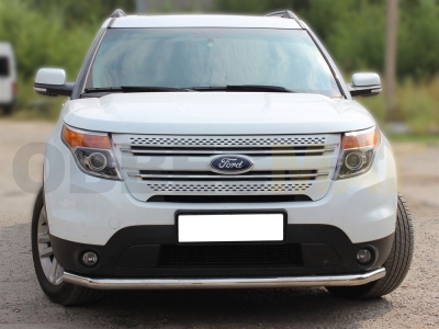 Защита переднего бампера 60 мм с подгибами для Ford Explorer 2011-2015