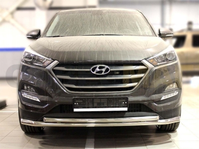 Защита передняя двойная 53-43 мм для Hyundai Tucson 2015-2018