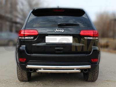 Защита заднего бампера двойная 60-60 мм для Jeep Grand Cherokee 2013-2021