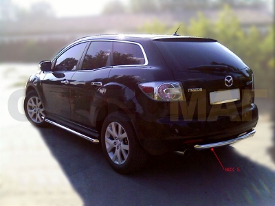 Защита заднего бампера 60 мм радиусная для Mazda СX-7 2006-2013