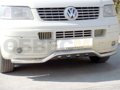 Защита переднего бампера Сити Гард с широкими отверстиями для Volkswagen T5 2003-2009