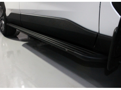 Пороги алюминиевые Slim Line чёрные для Toyota RAV4 № TOYRAV19-24B