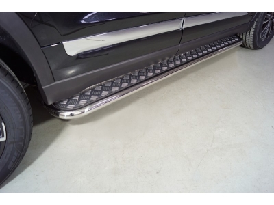 Пороги с площадкой алюминиевый лист 42 мм для Chery Tiggo 8 Pro № CHERTIG8P21-19