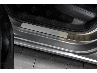 Накладки на пороги Russtal зеркальные для Volkswagen Polo № VWPOL15-01 для Volkswagen Polo 2015-2020