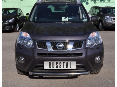 Защита переднего бампера 63 мм 2 версия РусСталь для Nissan X-Trail 2010-2015